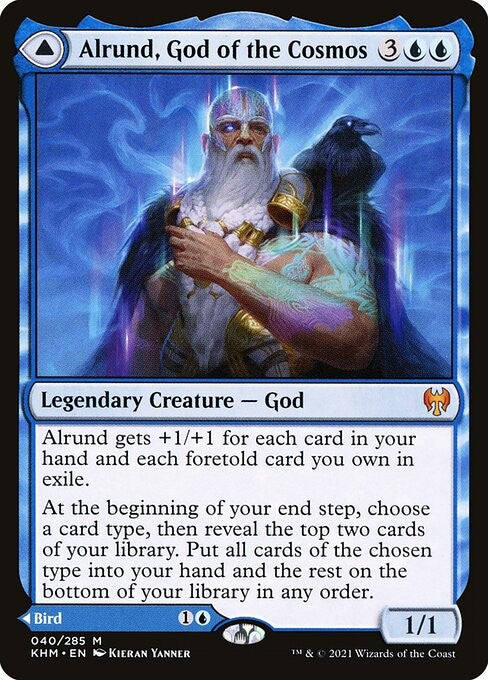 Alrund, God of the Cosmos // Hakka, Whispering Raven - KHM - Near Mint MTG