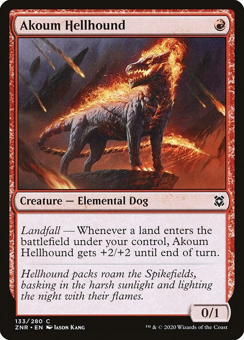 Akoum Hellhound - ZNR - Near Mint MTG