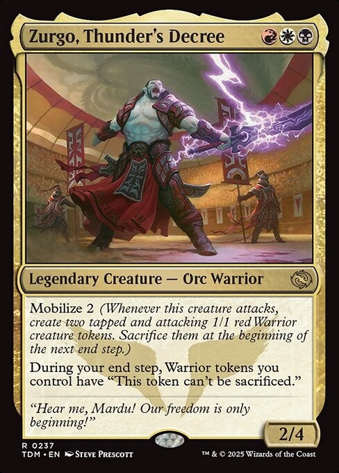 Zurgo, Thunder's Decree - TDM - Near Mint MTG