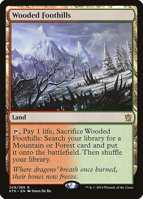 Wooded Foothills - KTK - Near Mint MTG