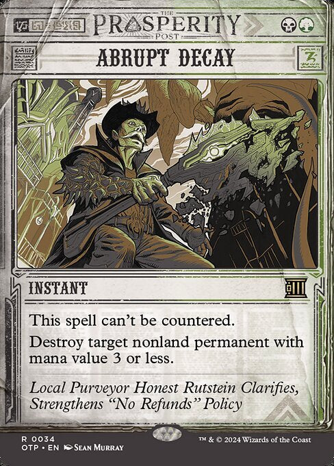 Abrupt Decay - OTP - Near Mint MTG