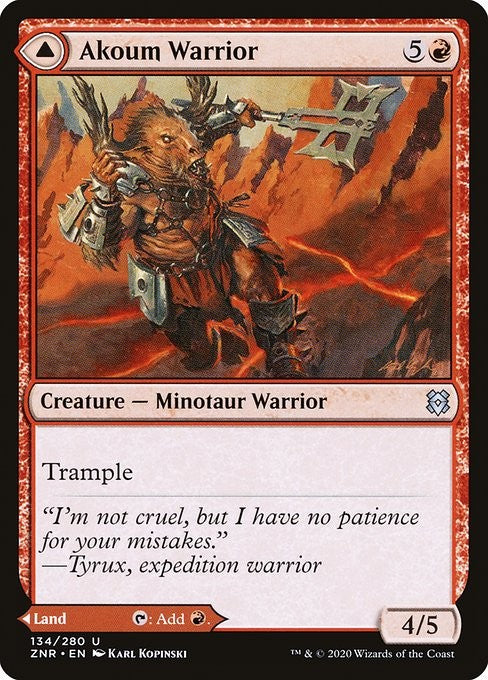 Akoum Warrior // Akoum Teeth - ZNR - Near Mint MTG