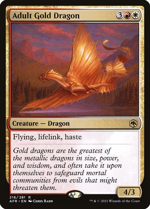 Adult Gold Dragon - AFR - Near Mint MTG