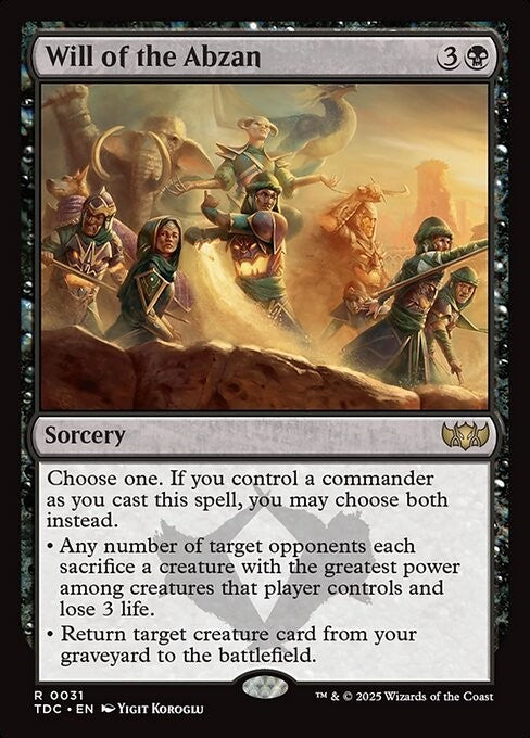 Will of the Abzan - TDC - Near Mint MTG