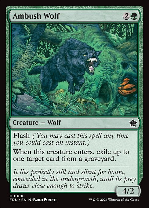 Ambush Wolf - FDN - MTG