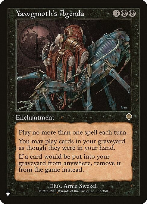 Yawgmoth's Agenda - PLST - Near Mint MTG